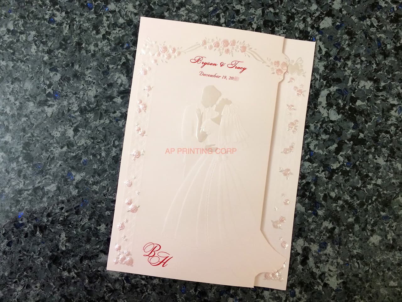 K8257 [I-11] Cherished Union Bride & Groom Wedding Invitation