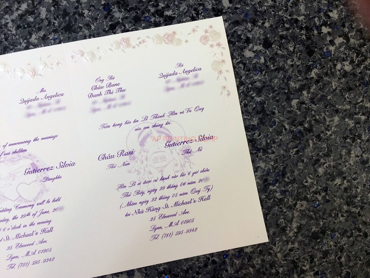 K8718 [I-11] Dreamy Vows Bride & Groom Wedding Invitation