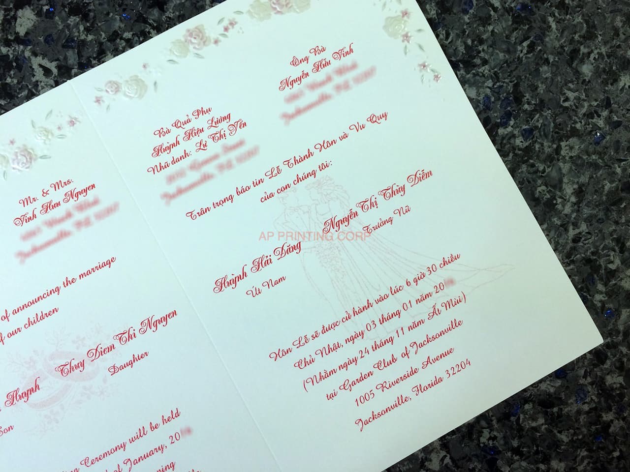 K8719 [I-11] Garden of Love Bride & Groom Wedding Invitation