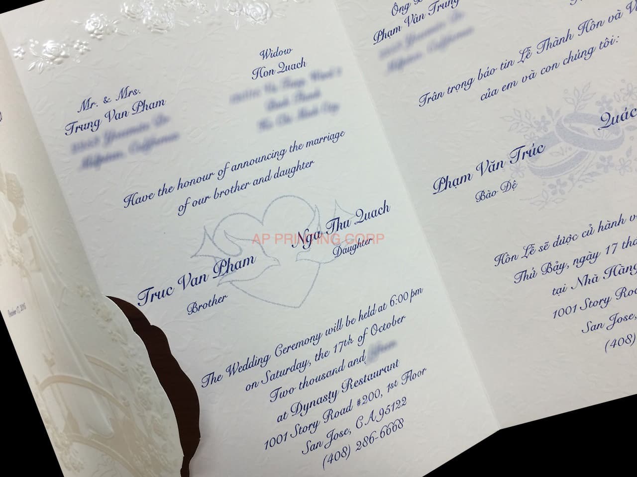K8720 [I-11] Harmony of Hearts Bride & Groom Wedding Invitation