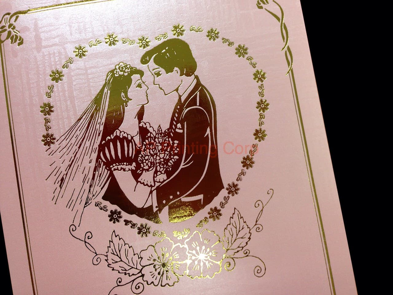 DR9-HT-V [V-L-01] Love's Embrace Bride & Groom Wedding Invitation