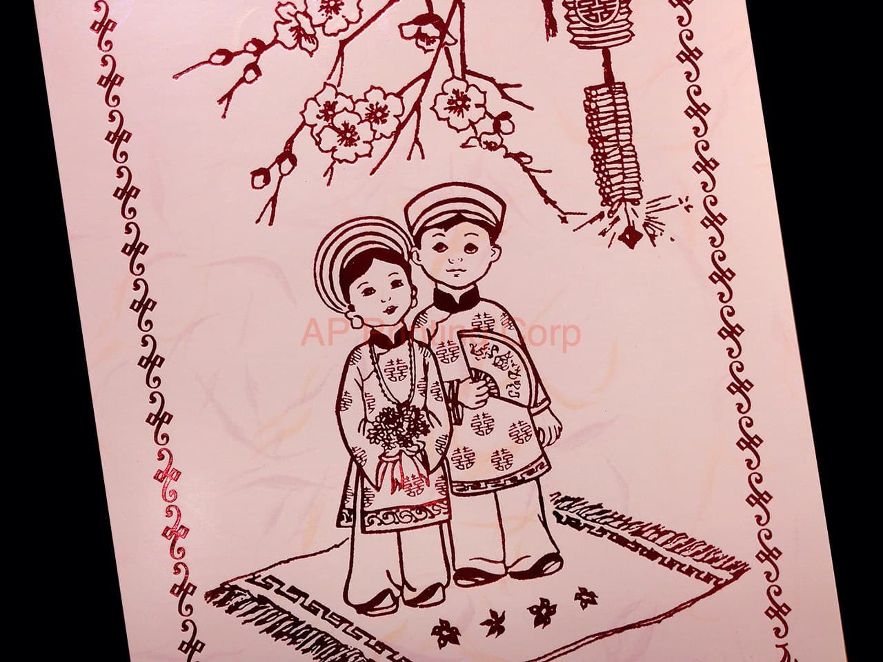 DRCM-RPL2-D [V-L-01] Blush Elegance Bride & Groom Wedding Invitation