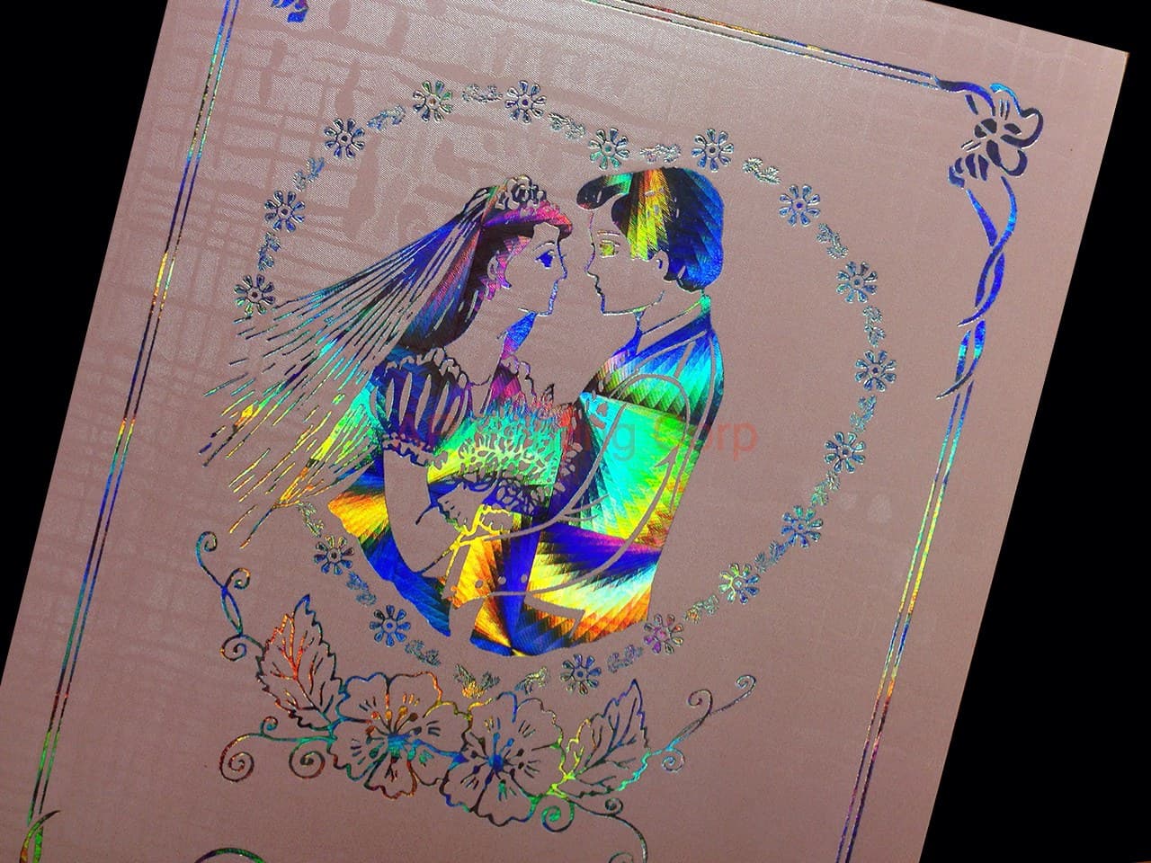 DR9-HT-RF [V-L-02] Blushing Bliss Bride & Groom Wedding Invitation