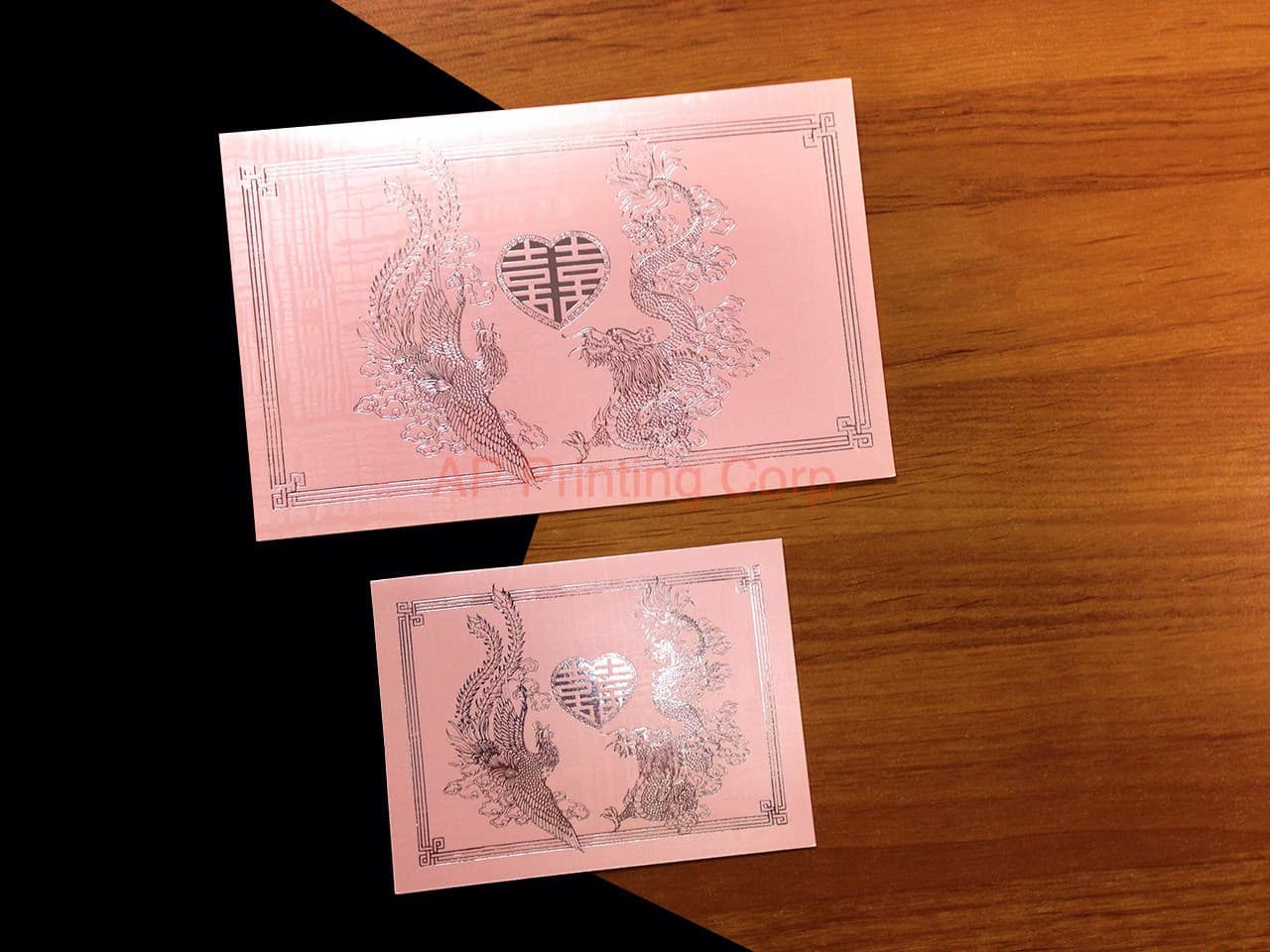 RP1-HT-S [V-L-01] Mystical Grace Dragon & Phoenix Wedding Invitation