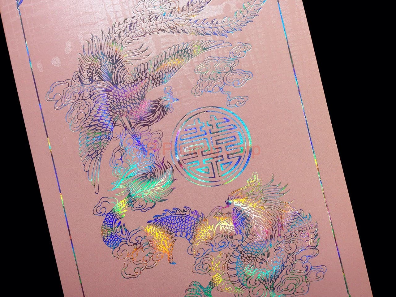 RP2-HT-RF-B [V-L-02] Harmonious Mythos Dragon & Phoenix Wedding Invitation