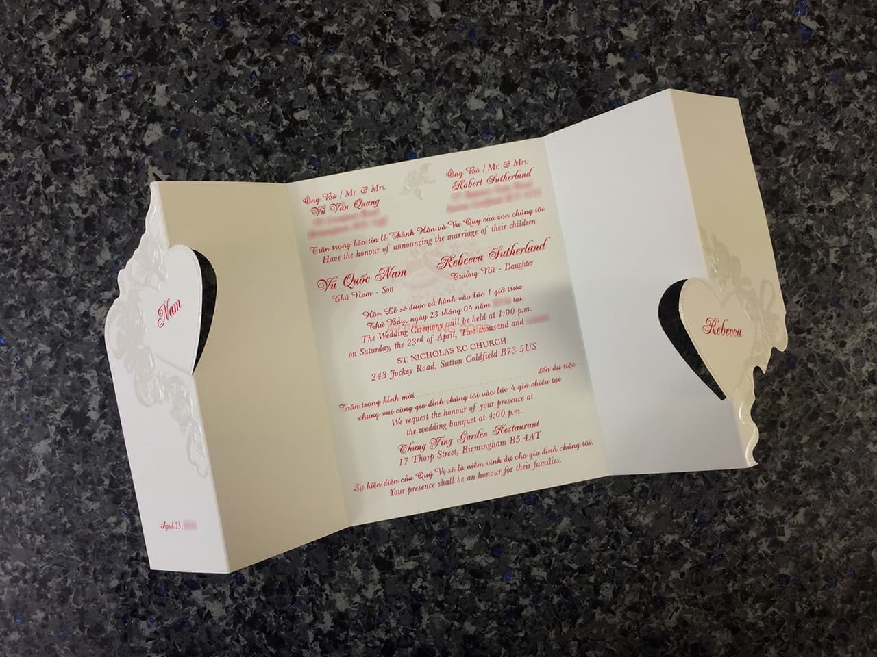 ART-82749 [I-11] Enchanted Blooms Hearts Wedding Invitation