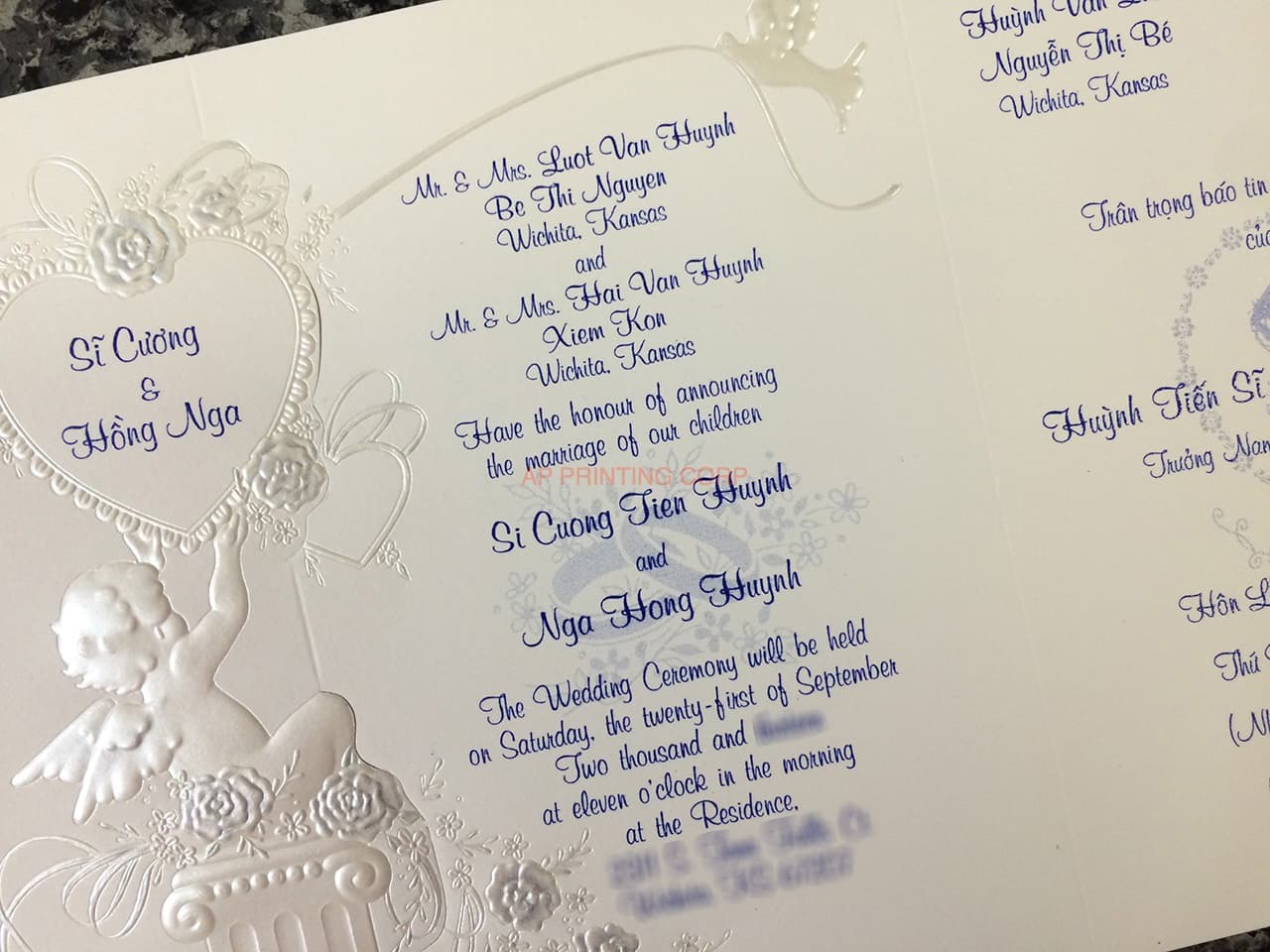 K6706 [I-10] Elegant Rose Hearts Wedding Invitation