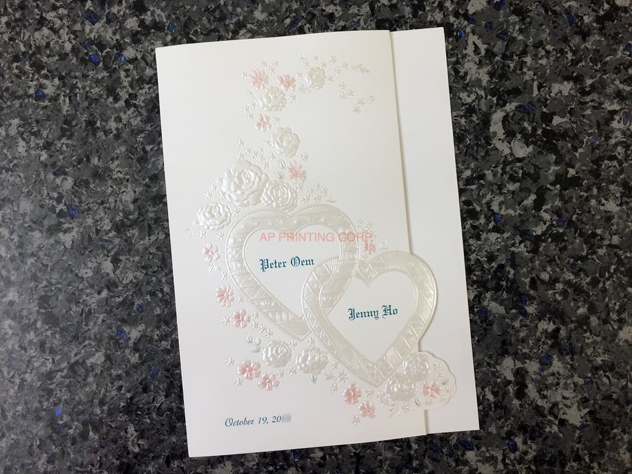 K9893 [I-11] Blushing Affection Hearts Wedding Invitation