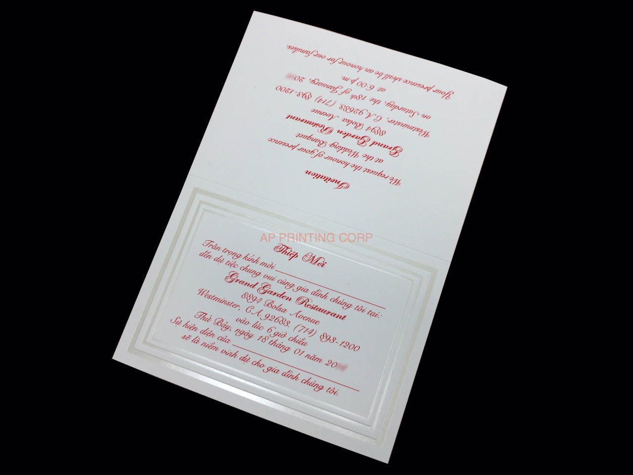 K7017 [I-10] Bilingual Wedding Invitation