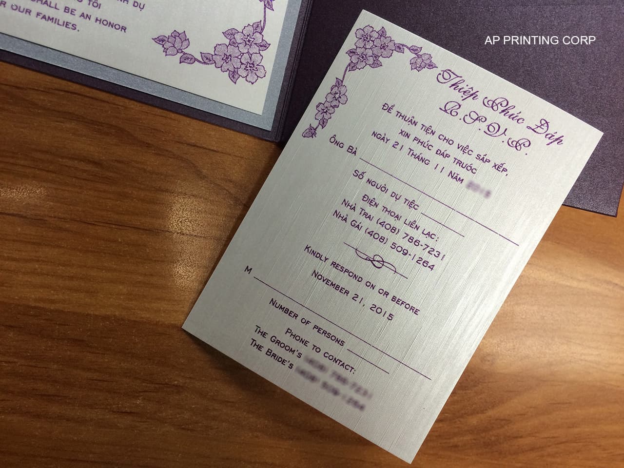 PAL-57-MMM Ruby, Silver, Silk Pocket & Folder Invitation