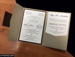 PAL-57-MMN Gold Leaf, Bronze, White Linen Pocket & Folder Invitation