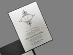 Monogram Flourish, Black Pocket, White Shimmer [CC-81] Pocket & Folder Invitation