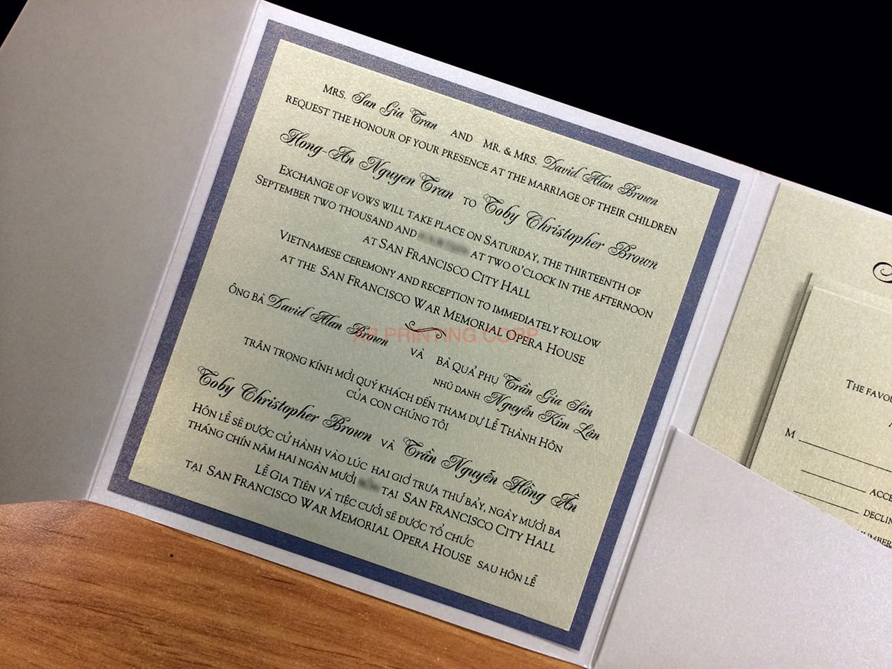 PAL-66-MMM Quartz, Ruby, Gold Leaf Pocket & Folder Invitation