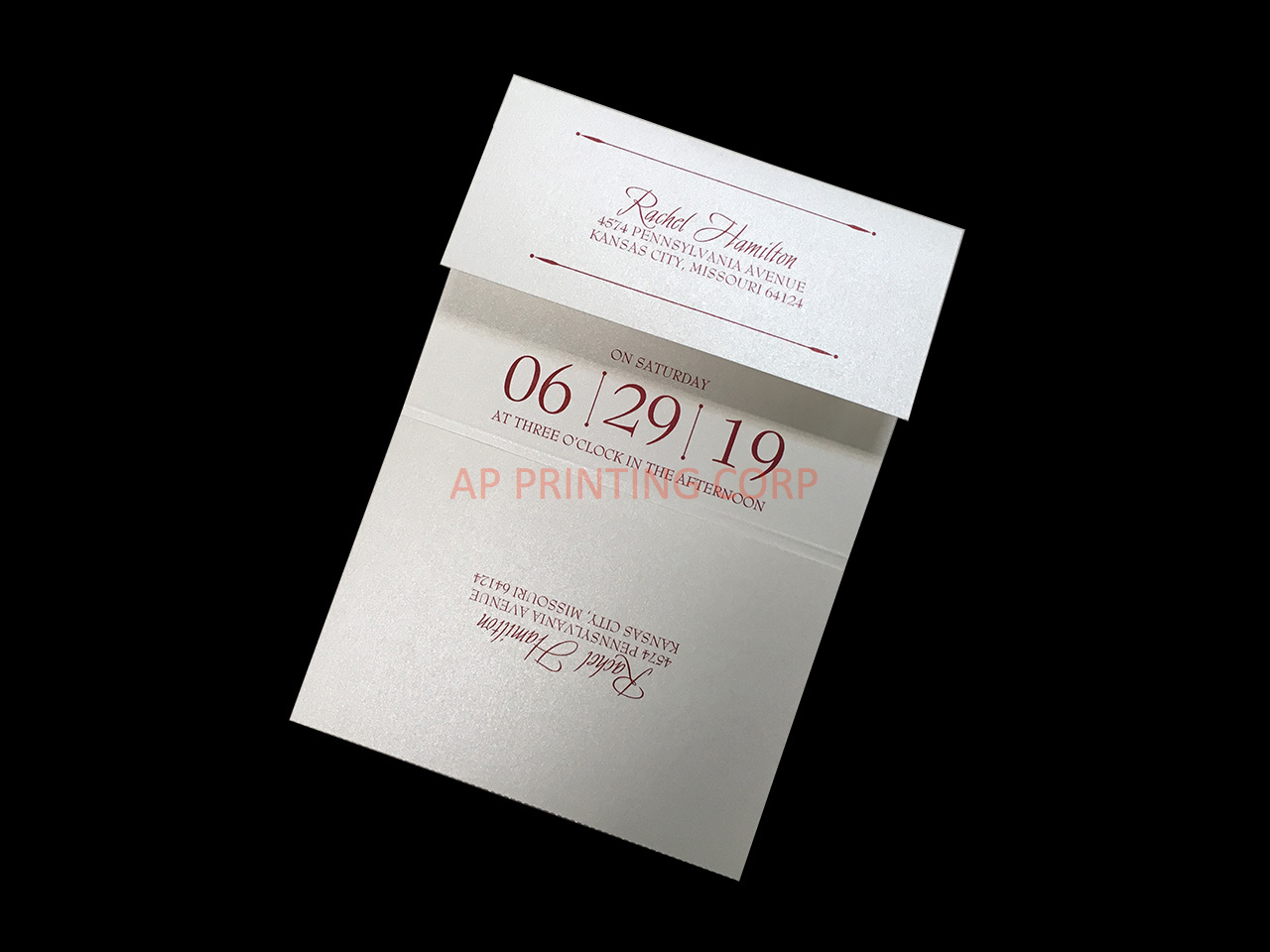Retro Typography Seal & Send [CC-30] Pocket & Folder Invitation