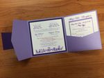 PAL-66-MNN Amethyst, Purple, White Linen Pocket & Folder Invitation