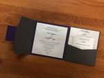 PAL-66-NMM Dark Grey, Purple, Silk Pocket & Folder Invitation