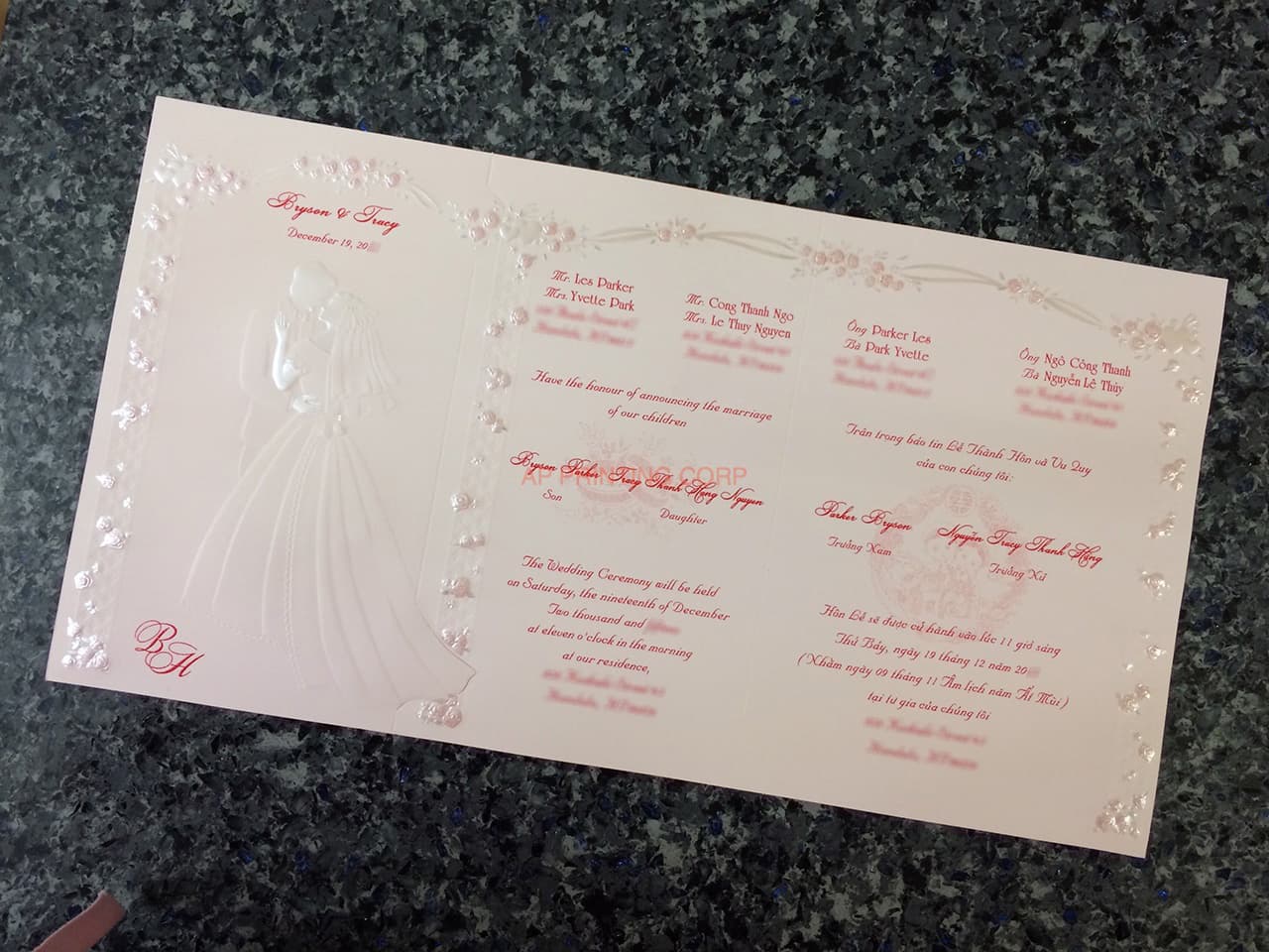 K8257 [I-11] Cherished Union Bride & Groom Wedding Invitation