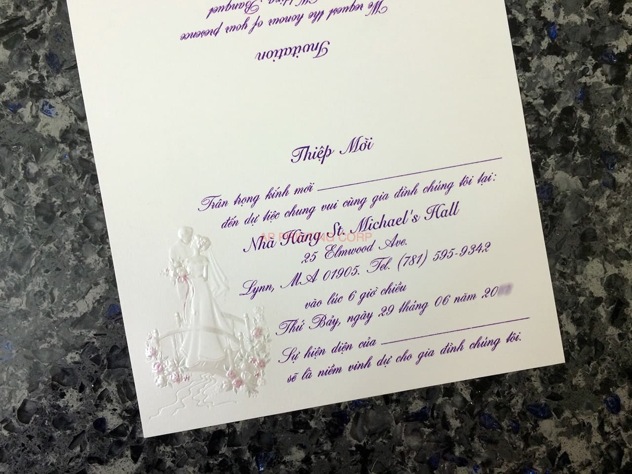 K8718 [I-11] Dreamy Vows Bride & Groom Wedding Invitation