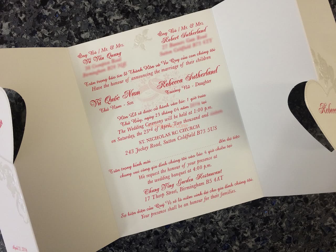 ART-82749 [I-11] Enchanted Blooms Hearts Wedding Invitation