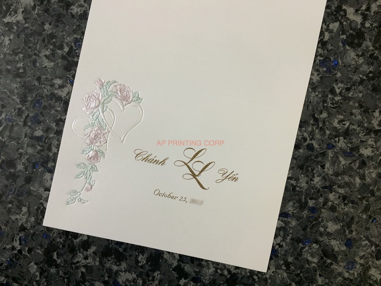 ART-80044 [I-12] Rose Petal & Heart Whispers Wedding Invitation