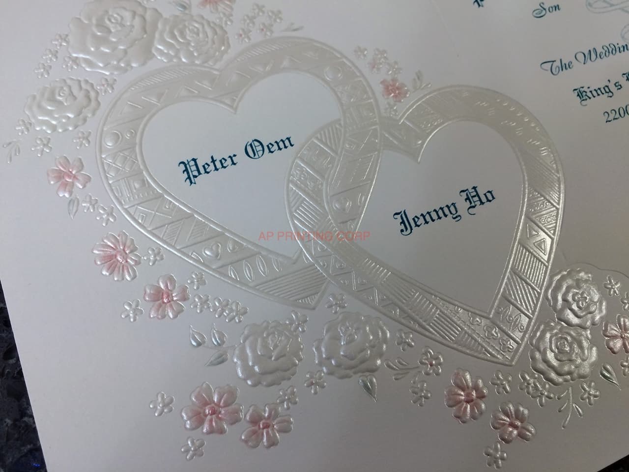 K9893 [I-11] Blushing Affection Hearts Wedding Invitation