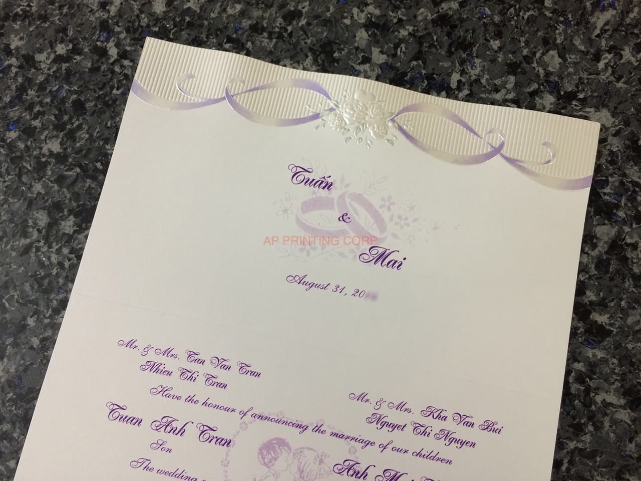 K8358 [I-12] Lavender Love Flowers Wedding Invitation