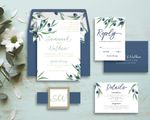Olive Garden Flowers Wedding Invitation
