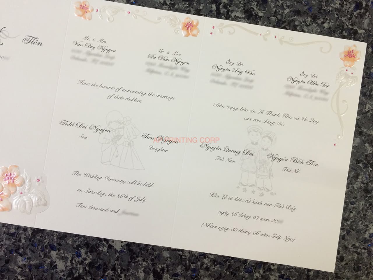 K8631 [I-11] Blushing Blooms Flowers Wedding Invitation