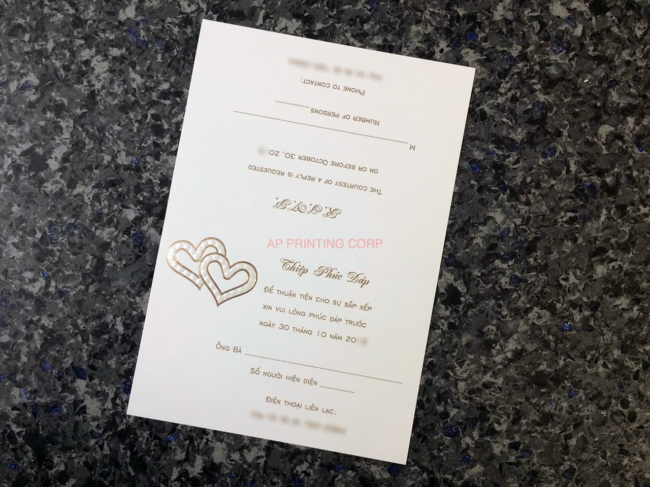 T511LT [I-17] Vietnamese & English Wedding Invitation