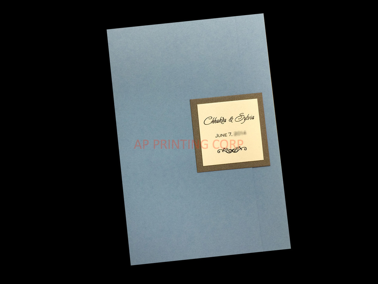 CTF-58-N-N Blue, White Pocket & Folder Invitation