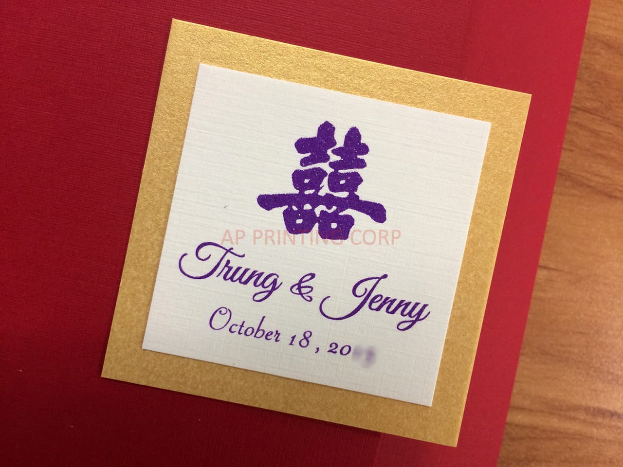 CTF-68-N-N Red, Natural Pocket & Folder Invitation
