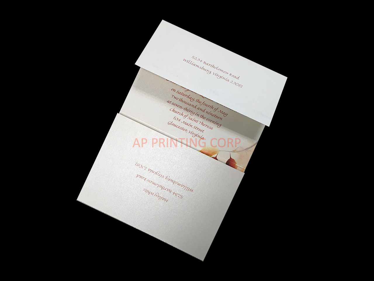 Leaf Swirl Seal & Send [CC-50] Pocket & Folder Invitation
