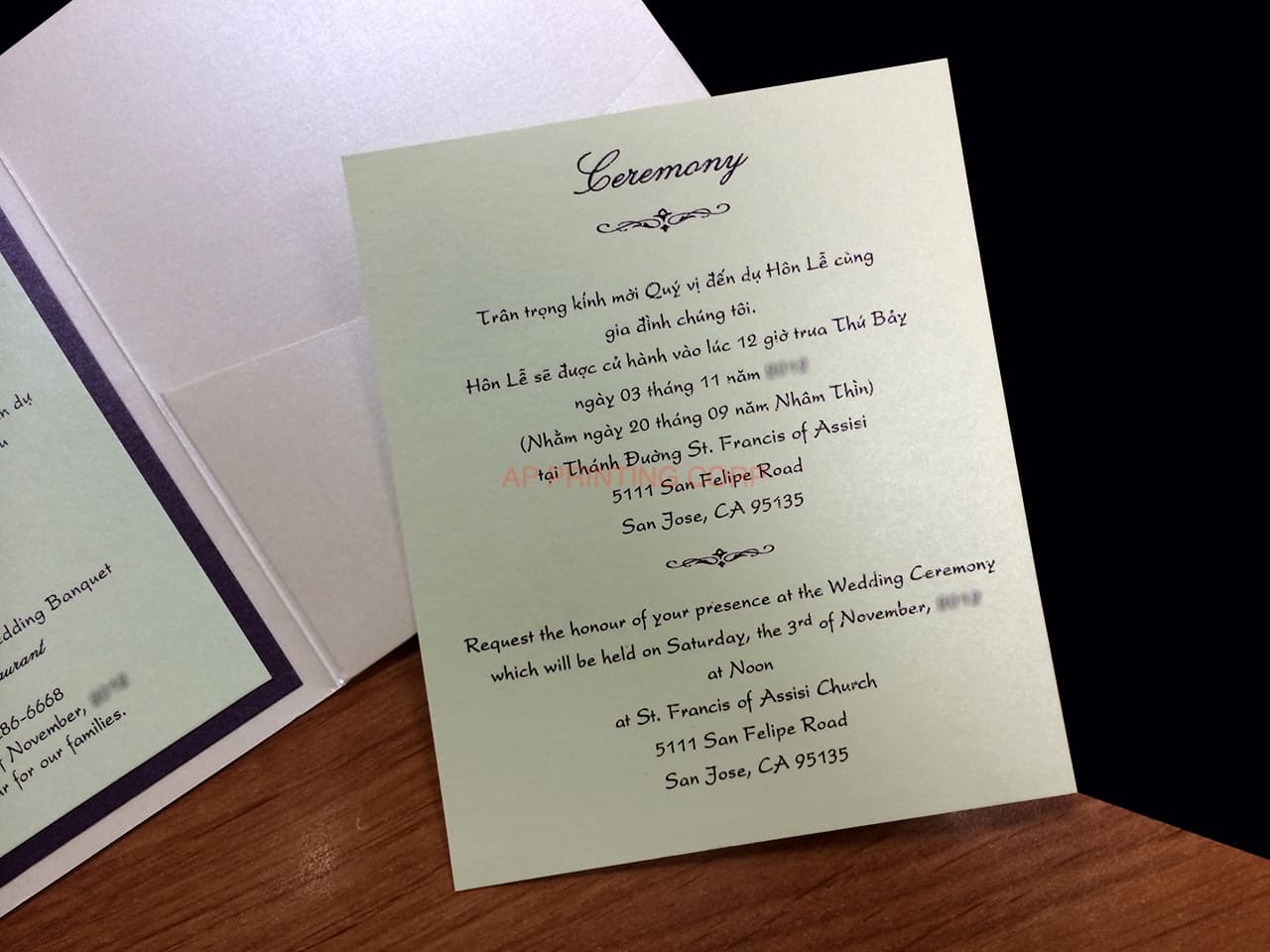 PAL-66-MMM Quartz, Violette, Serpentine Pocket & Folder Invitation