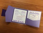 PAL-66-MNN Amethyst, Purple, White Linen Pocket & Folder Invitation