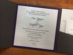 PAL-66-NMM Dark Grey, Purple, Silk Pocket & Folder Invitation