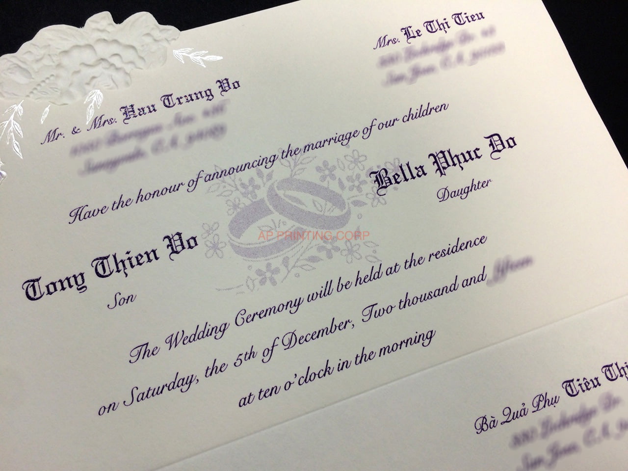 K974 [I-11] Radiant Reverie Birds & Doves Wedding Invitation