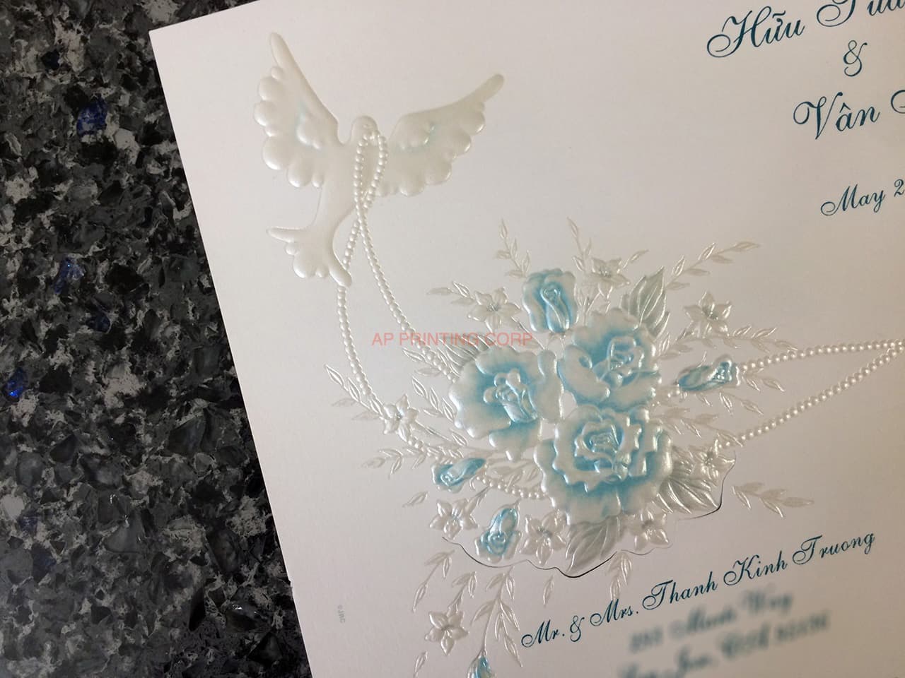K976 [I-11] Dusk Delights Birds & Doves Wedding Invitation