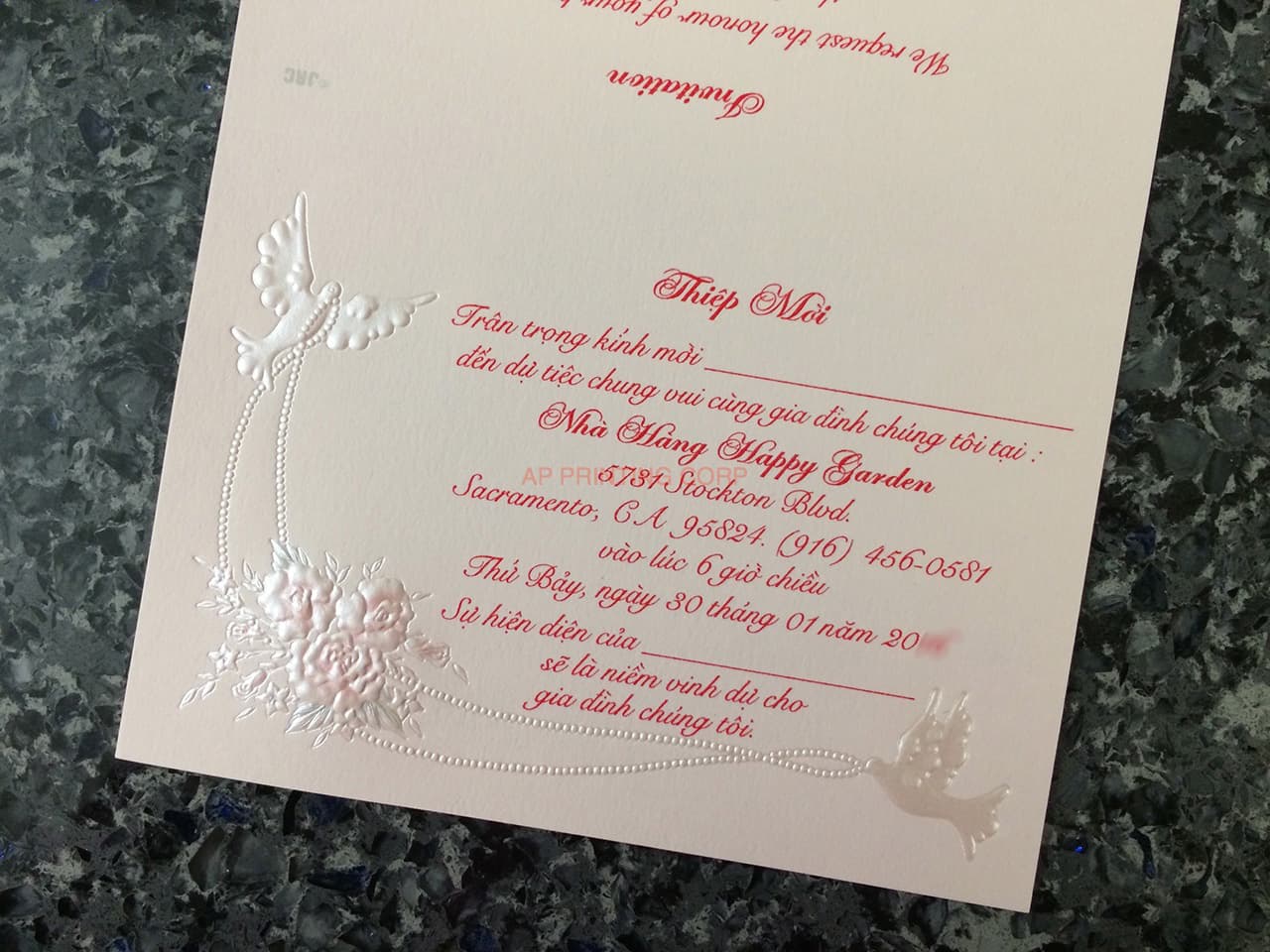 K977 [I-11] Whispering Wings Birds & Doves Wedding Invitation