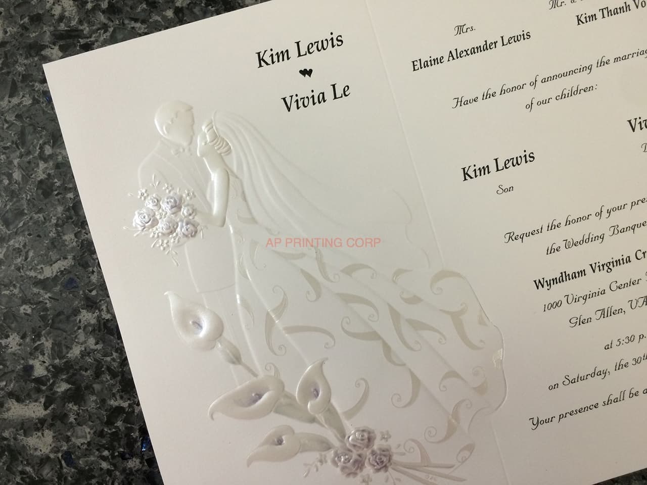 K8754 [I-11] Enchanted Nuptials Bride & Groom Wedding Invitation