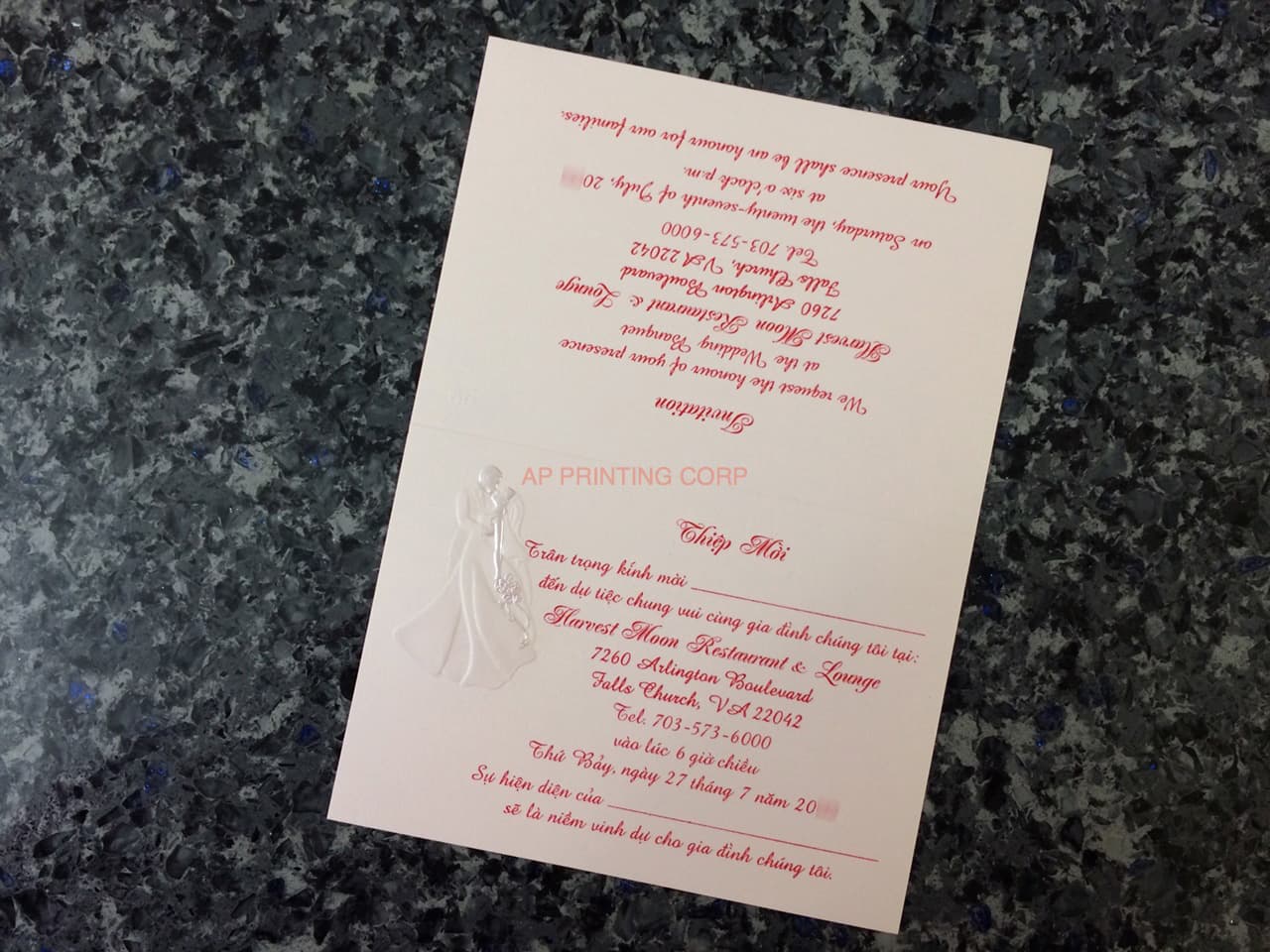 K8707 [I-11] Serenade of Love Bride & Groom Wedding Invitation