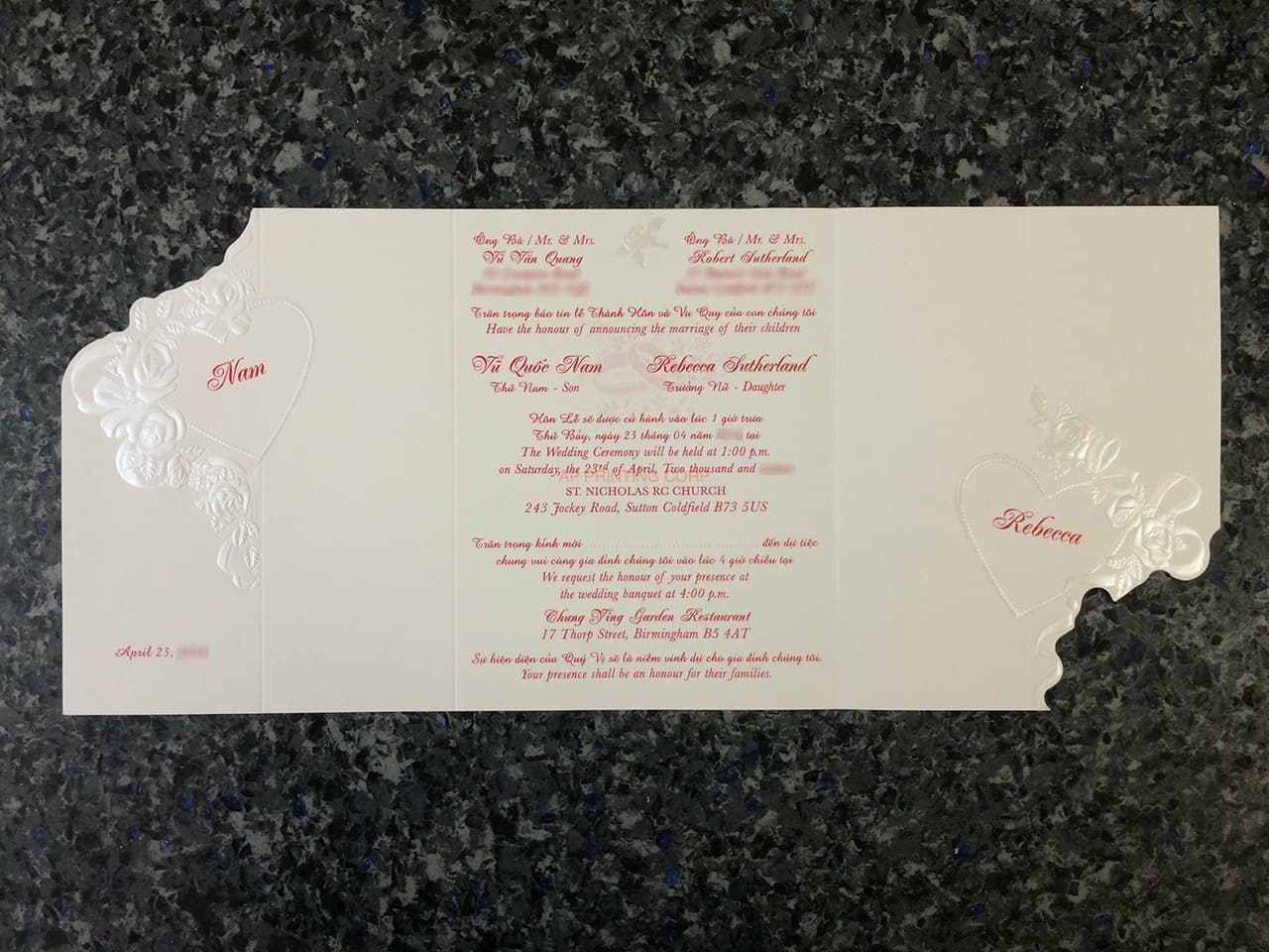 ART-82749 [I-11] Enchanted Blooms Hearts Wedding Invitation