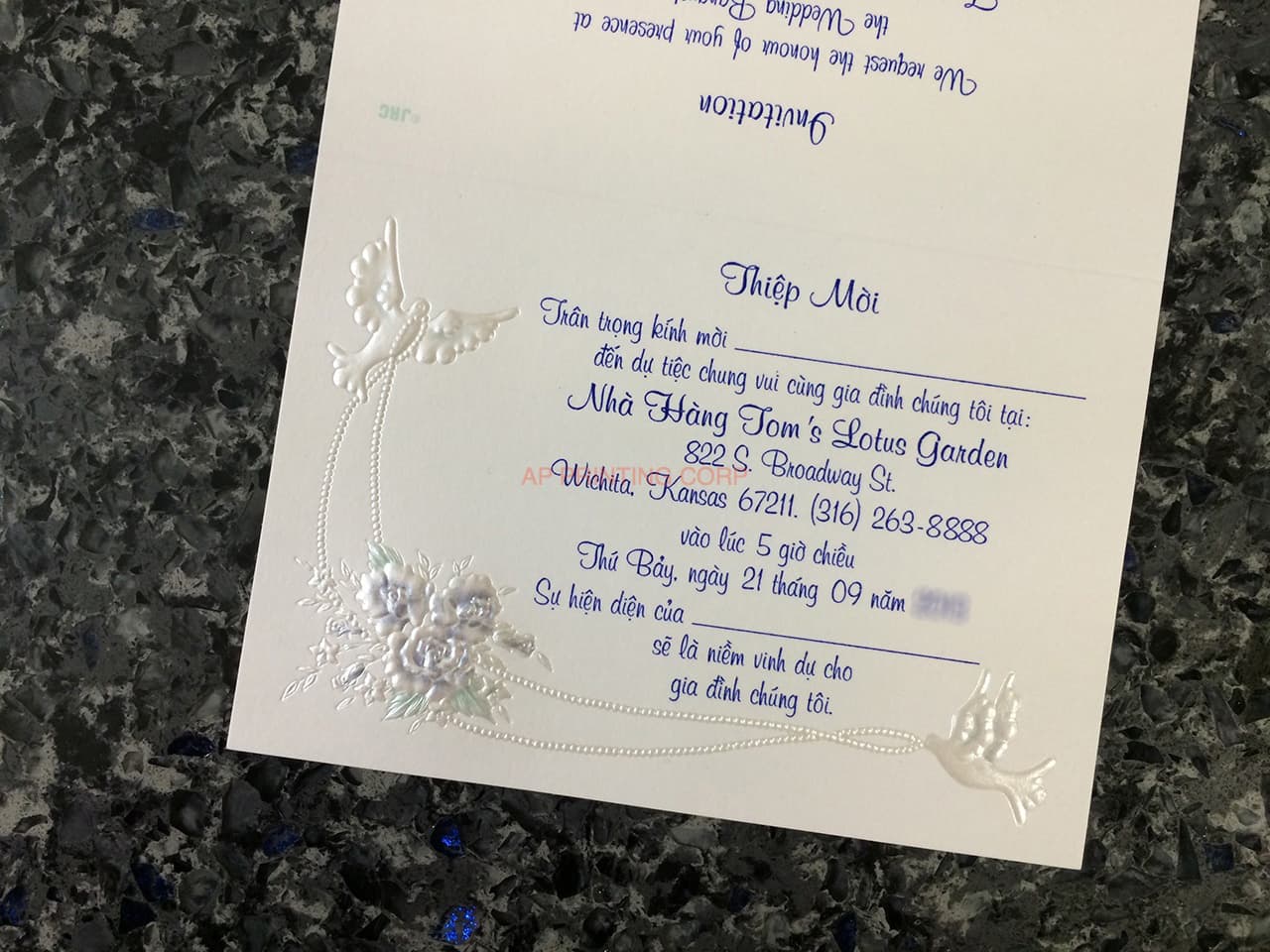 K6706 [I-10] Elegant Rose Hearts Wedding Invitation