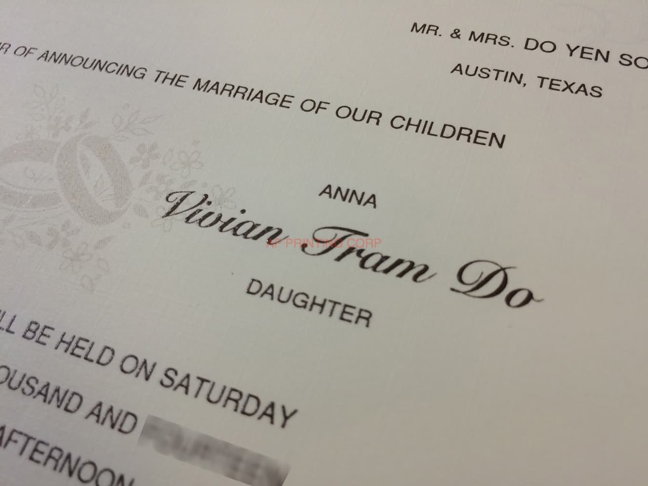 ART-84044 [I-11] Flowers Wedding Invitation