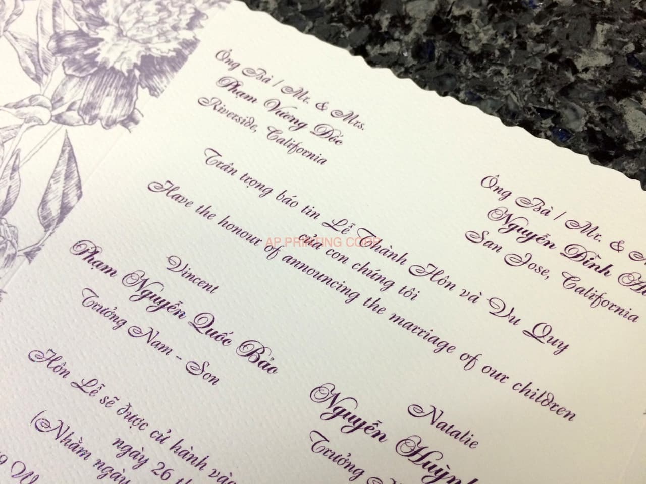 K8536 [I-11] Graceful Garden Flowers Wedding Invitation