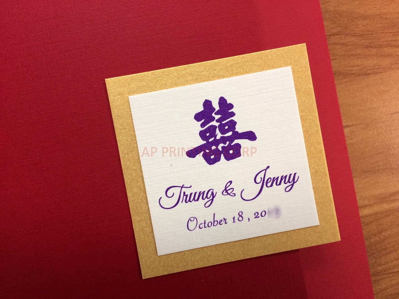 CTF-68-N-N Red, Natural Pocket & Folder Invitation