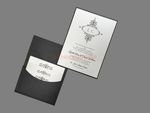 Monogram Flourish, Black Pocket, White Shimmer [CC-81] Pocket & Folder Invitation