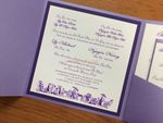 PAL-66-MNN Amethyst, Purple, White Linen Pocket & Folder Invitation
