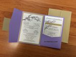 PAL-57-MMM Amethyst, Gold Leaf Pocket & Folder Invitation