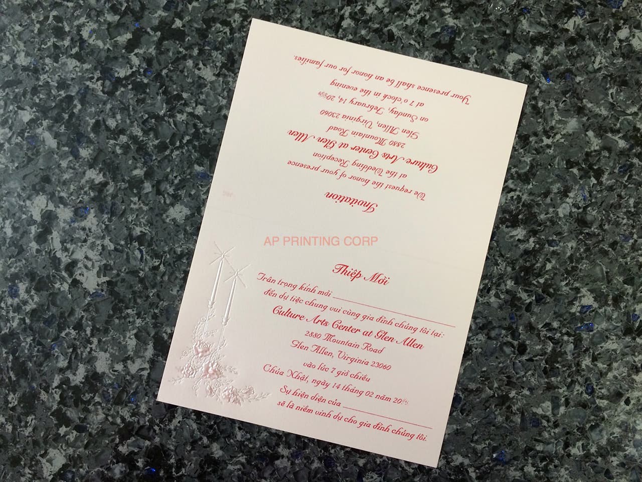 K447 [I-10] Gilded Affection Birds & Doves Wedding Invitation