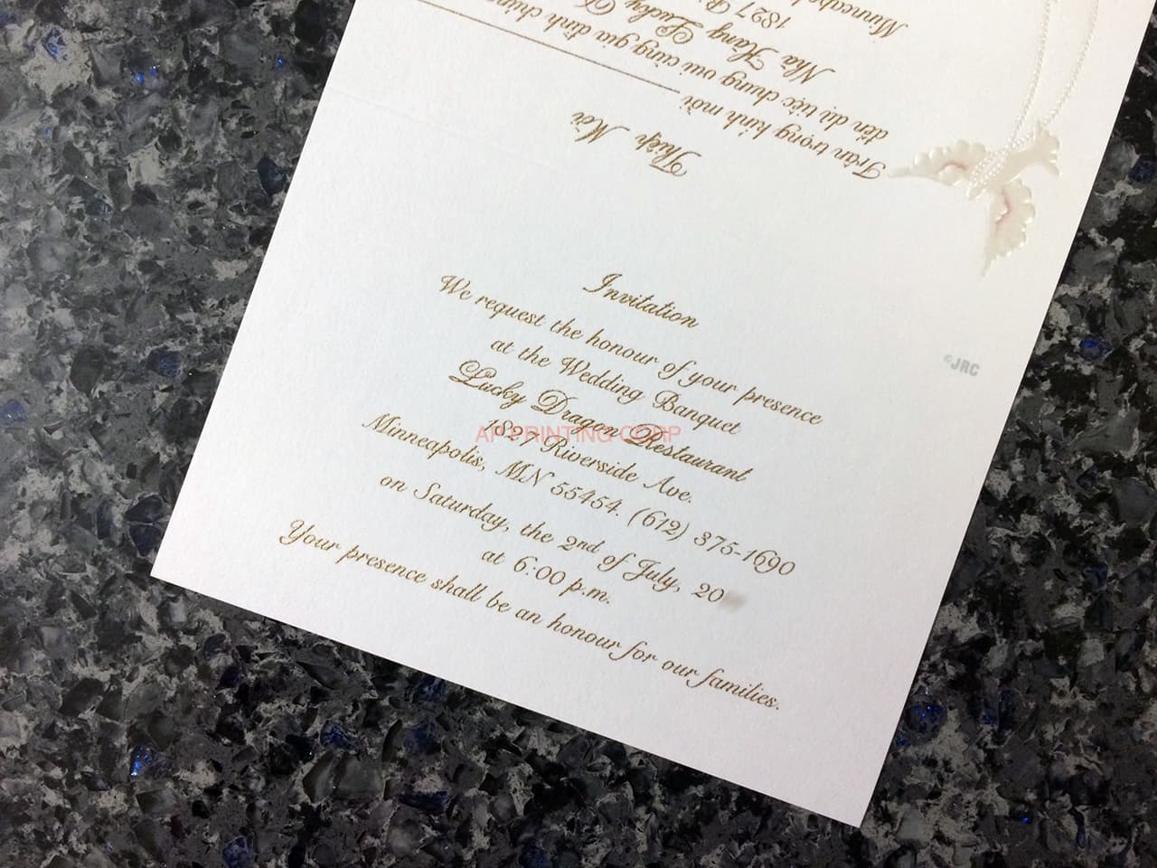 K970 [I-11] Ornate Love Birds & Doves Wedding Invitation